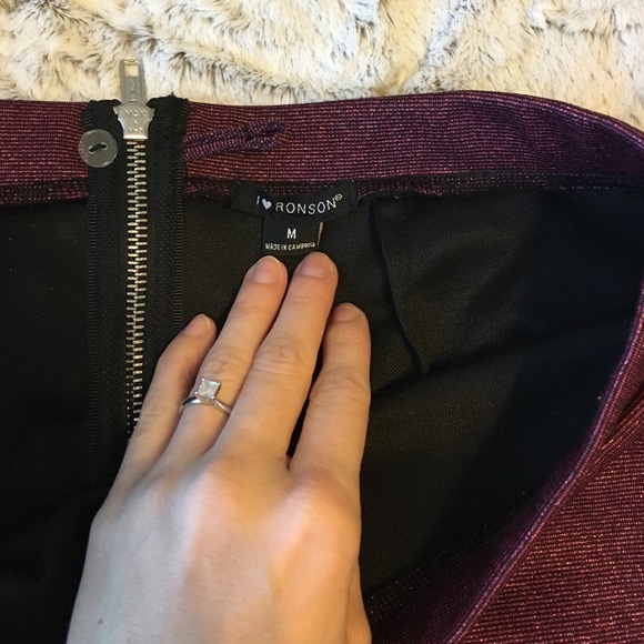 Pink Metallic Pencil Skirt - Picture 2 of 3